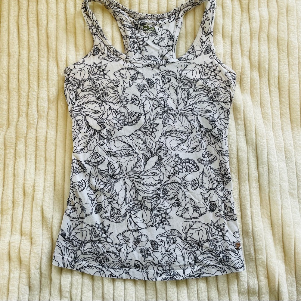 Fila Racerback Tank - Black White Floral